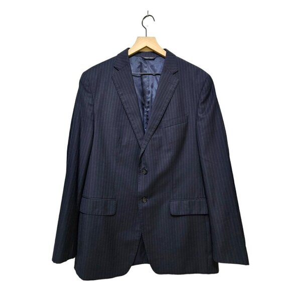 Banana Republic Navy Pinstripe Modern Fit Single Breasted Blazer Sz 42R - Picture 1 of 10